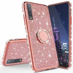   iPhone 11 Diamond Csillámló Szilikon Tok TPU Gyűrűs Rózsaszín