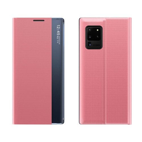 Samsung Galaxy A02s Notesz Tok Sleep Case Window View Rózsaszín