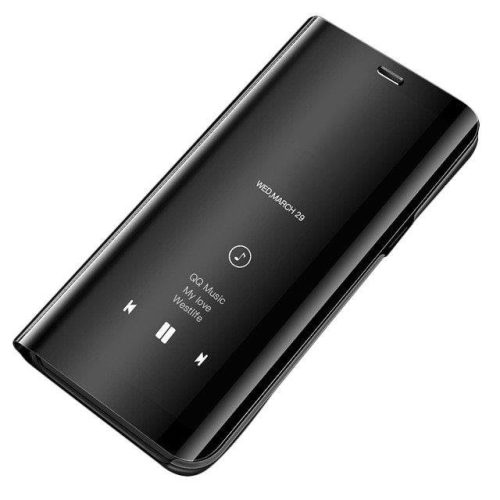 Clear View Notesz Tok Mirror Hivásmutató Funkcióval Huawei P Smart 2019 Fekete