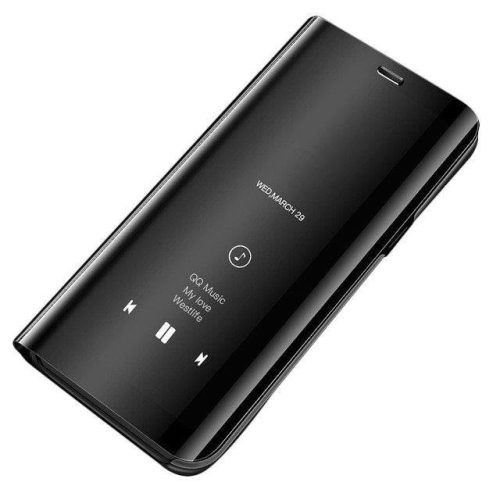 Clear View Notesz Tok Mirror Hivásmutató Funkcióval Samsung Galaxy A70 Fekete