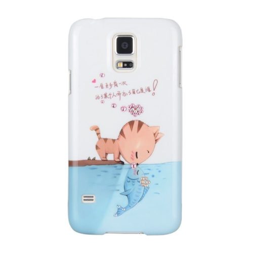 Samsung Galaxy S5 Kingxbar Tok Strasszköves Prémium Műanyag Cat&Fish...