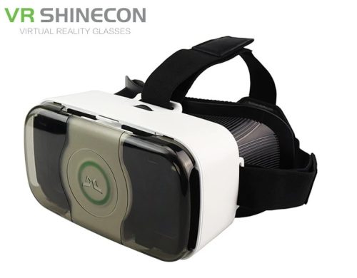 VR Shinecon Szemüveg Virtual Reality Glasses 3.gen. videoszemüveg (3D, filmnézéshez ideális, 4.7-5.5" kijelzőhöz) FEKETE / FEHÉR