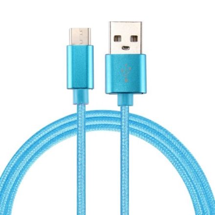 Type-C USB Kábel Woven Series Extra Anyagból ( 1 méteres ) Kék