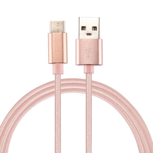 Type-C USB Kábel Woven Series Extra Anyagból ( 0.5 méteres ) Rózsaarany