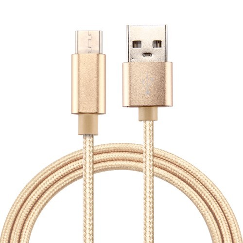 Type-C USB Kábel Woven Series Extra Anyagból ( 2 méteres ) Arany