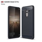 Huawei Mate 10 Pro Szilikon Tok Szálcsiszolt Karbon Mintázattal Sötétkék