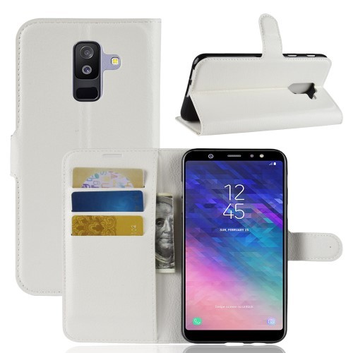 Samsung Galaxy A6+ (2018) Tok Notesz Business Bankkártyatartóval Kitámasztható Fehér