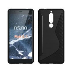   Nokia 5.1 Szilikon Tok S-Line Style Karbon Mintázattal Fekete