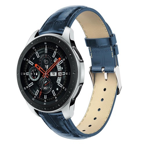Samsung Galaxy Watch 46mm Pótszíj - Óraszíj Krokodil Bőrmintás Kék