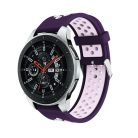 Pótszíj - Szilikon Óraszíj Samsung Galaxy Watch 46mm TwoTone Series SötétLila/VilágosLila