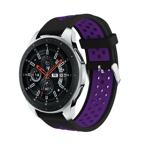 Pótszíj - Szilikon Óraszíj Samsung Galaxy Watch 46mm TwoTone Series Fekete/Lila