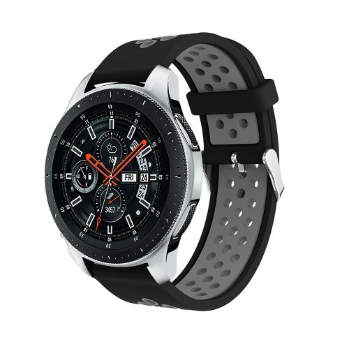 Pótszíj - Szilikon Óraszíj Samsung Galaxy Watch 46mm TwoTone Series Fekete/Szürke