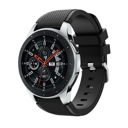 Szilikon Óraszíj - Pótszíj Samsung Galaxy Watch 46mm - Sport Style Series Fekete