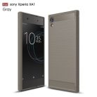 Sony Xperia XA1 Szilikon Tok Ütésállókivitel Karbon Mintázattal Szürke