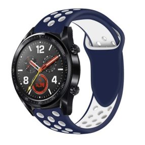   Huawei Watch GT Óraszíj - Szilikon Pótszíj Trendy Sport Style Kék/Fehér