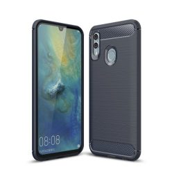   Huawei P Smart 2019 Szilikon Tok Ütésállókivitel Karbon Mintázattal Sötétkék