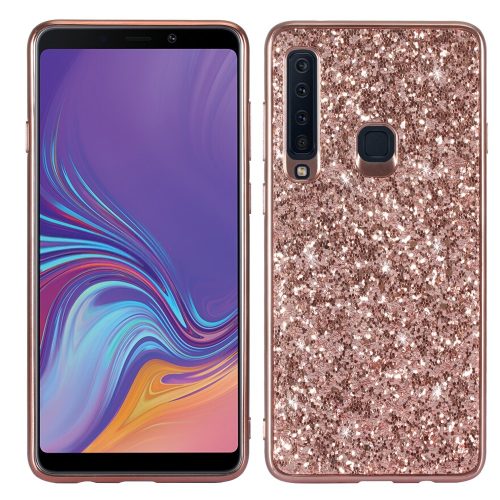 Samsung Galaxy A9 2018 Csillámló Glitteres Szilikon tok Fényes Rózsaarany