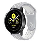 Samsung Galaxy Watch Active Óraszíj - Pótszíj SM-R500 Szilikon Hollow Style Lyukacsos Szürke/Fehér