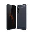 Huawei P30 Szilikon Tok Ütésállókivitel Karbon Mintázattal Sötétkék