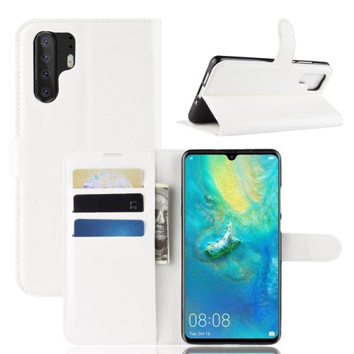 Huawei P30 Pro Notesz Tok Business Series Kitámasztható Bankkártyatartóval Fehér