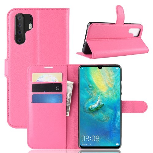 Huawei P30 Pro Notesz Tok Business Series Kitámasztható Bankkártyatartóval Pink