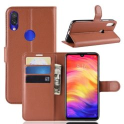   Xiaomi Redmi Note 7 Notesz Tok Business Series Kitámasztható Bankkártyatartóval Barna