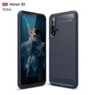 Huawei Honor 20 Szilikon Tok Ütésállókivitel Karbon Mintázattal Sötétkék