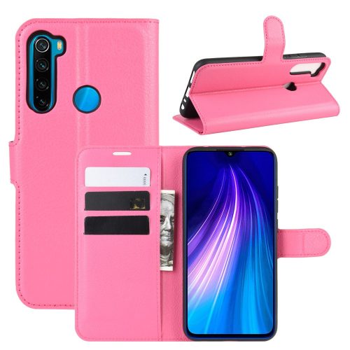 RMPACK Xiaomi Redmi Note 8 Notesz Tok Business Series Kitámasztható Bankkártyatartóval Pink