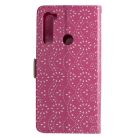 RMPACK Xiaomi Redmi Note 8 Bankkártyatartóval Notesz Csipke - Lace Flower Minta Pink