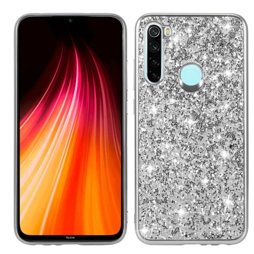 RMPACK Xiaomi Redmi Note 8 TPU Csillámló Szilikon Tok Glitteres Fényes Ezüst