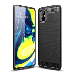   RMPACK Samsung Galaxy A71 Szilikon Tok Ütésállókivitel Karbon Mintázattal Fekete