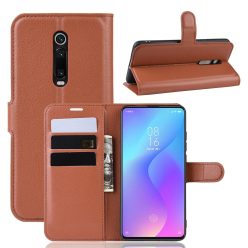   RMPACK Xiaomi Mi 9T Mi 9T Pro Notesz Tok Business Series Kitámasztható Bankkártyatartóval Barna