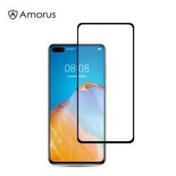   Huawei P40 Kijelzővédő Üveg - Tempered Glass AMORUS Full Screen Fekete