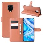 RMPACK Xiaomi Redmi Note 9S / Note 9 Pro Notesz Tok Business Series Kitámasztható Bankkártyatartóval Barna