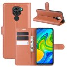 RMPACK Xiaomi Redmi Note 9 Notesz Tok Business Series Kitámasztható Bankkártyatartóval Barna