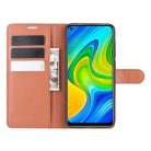 RMPACK Xiaomi Redmi Note 9 Notesz Tok Business Series Kitámasztható Bankkártyatartóval Barna