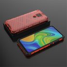 RMPACK Xiaomi Redmi Note 9 Shock-Proof Szilikon Tok Ütésálló Kivitel Honeycomb Style Piros