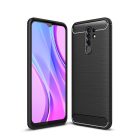 RMPACK Xiaomi Redmi 9 Szilikon Tok Ütésállókivitel Karbon Mintázattal Fekete