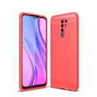 RMPACK Xiaomi Redmi 9 Szilikon Tok Ütésállókivitel Karbon Mintázattal Piros