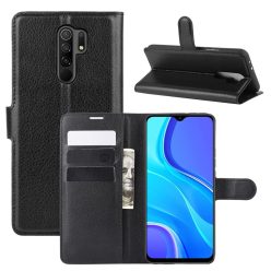   RMPACK Xiaomi Redmi 9 Notesz Tok Business Series Kitámasztható Bankkártyatartóval Fekete