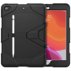   RMPACK iPad 10.2 (2020) (2019) Ütésálló Tok Shockproof Series Kitámasztható PC+TPU 2in1 Pencil Tartóval Fekete