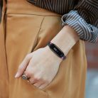 RMPACK Xiaomi Mi Band 5 Pótszíj Bőrszíj - Óraszíj Mintás Flowers A01