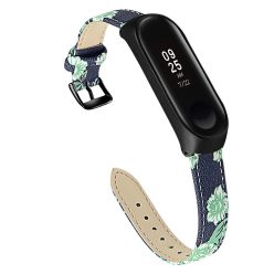   RMPACK Xiaomi Mi Band 5 Pótszíj Bőrszíj - Óraszíj Mintás Flowers A02