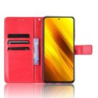 RMPACK Xiaomi Poco X3 Tok Fényes Notesz Tok Kártyatartóval Piros