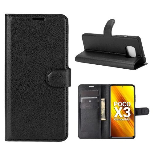 RMPACK Xiaomi Poco X3 Notesz Tok Business Series Kitámasztható Bankkártyatartóval Fekete