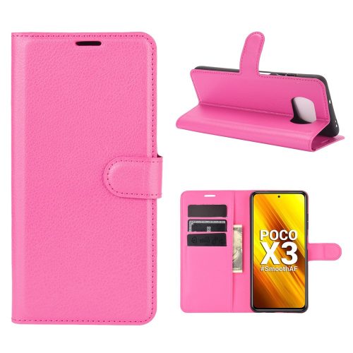 RMPACK Xiaomi Poco X3 Notesz Tok Business Series Kitámasztható Bankkártyatartóval Pink