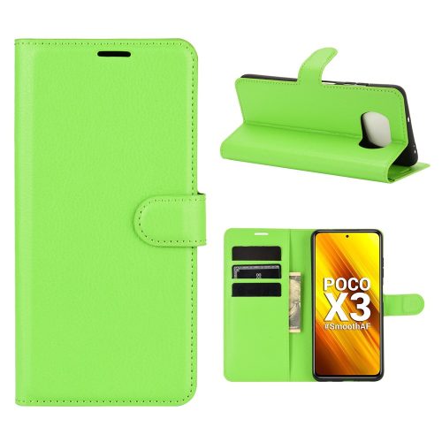 RMPACK Xiaomi Poco X3 Notesz Tok Business Series Kitámasztható Bankkártyatartóval Zöld