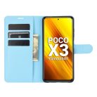 RMPACK Xiaomi Poco X3 Notesz Tok Business Series Kitámasztható Bankkártyatartóval Világoskék