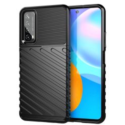   RMPACK Huawei P Smart 2021 Szilikon Tok Twill Ütésálló Thunder Series Kivitel Fekete