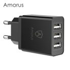 AMORUS ZX-3U01 3.1A 3 Port Fali Töltő Adapter EU Univerzális